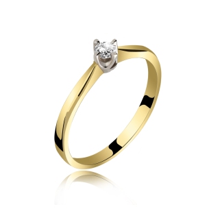 Pierścionek Złoty Z Brylantem 0,10ct RS0462