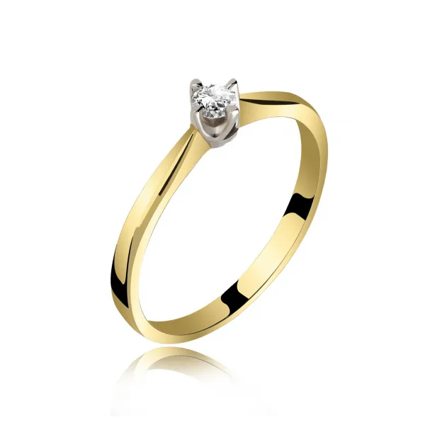 Pierścionek Złoty Z Brylantem 0,10ct RS0462