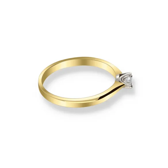 Pierścionek Złoty Z Brylantem 0,10ct RS0462