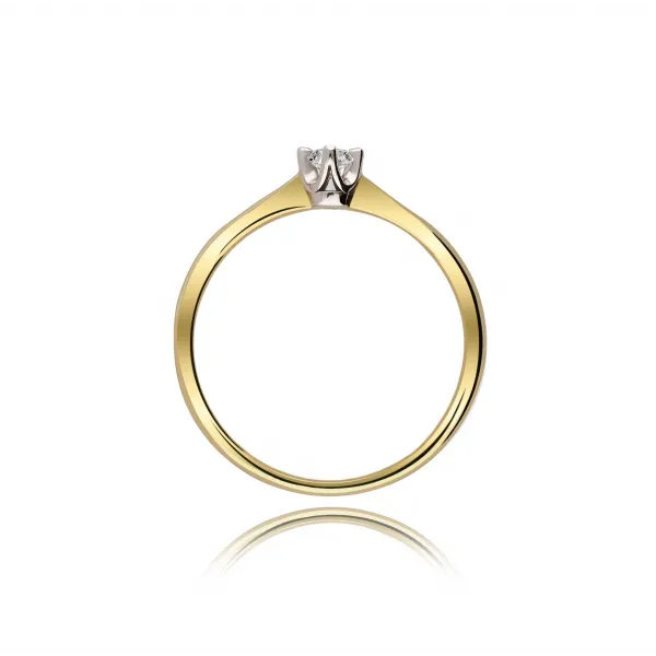 Pierścionek Złoty Z Brylantem 0,10ct RS0462