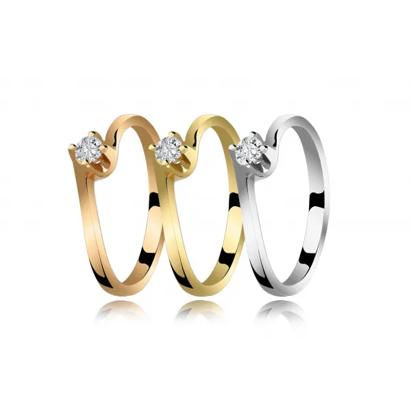 Pierścionek Złoty Z Brylantem 0,10ct RS0076