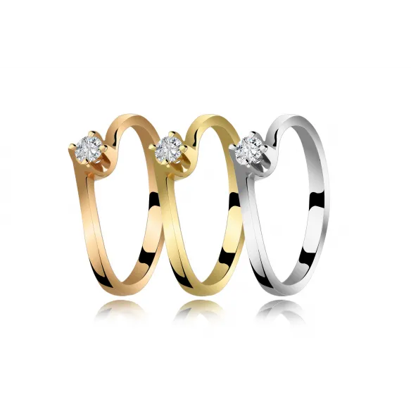 Pierścionek Złoty Z Brylantem 0,10ct RS0076