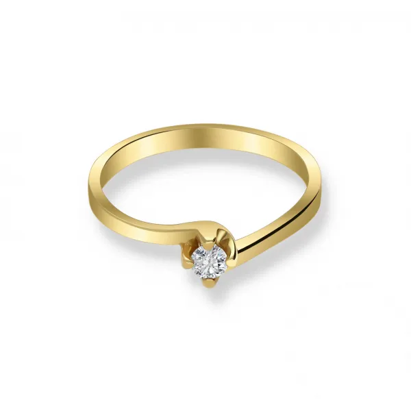 Pierścionek Złoty Z Brylantem 0,10ct RS0076