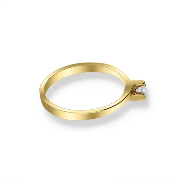 Pierścionek Złoty Z Brylantem 0,10ct RS0076