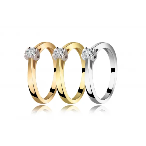 Pierścionek Złoty Z Brylantem 0,15ct RS0122