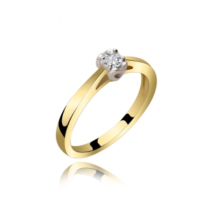 Pierścionek Złoty Z Brylantem 0,15ct RS0122