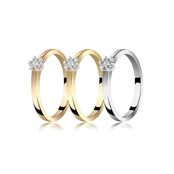 Pierścionek Złoty Z Brylantem 0,15ct RS0362