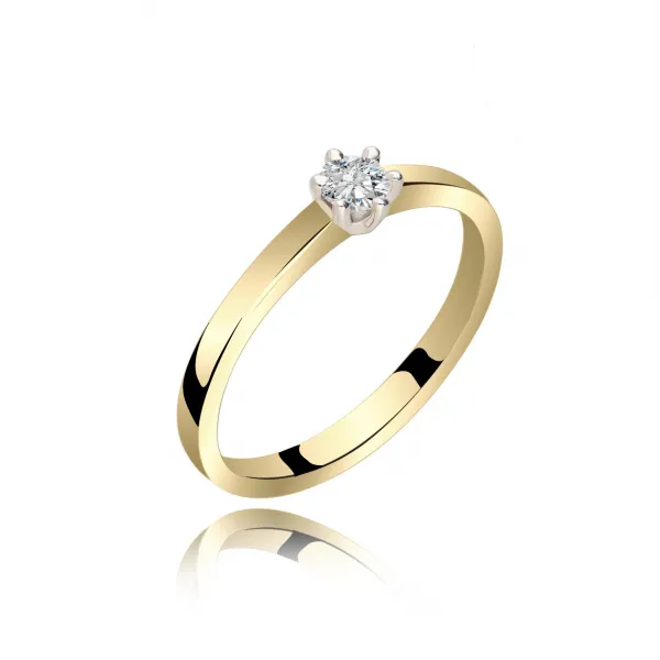 Pierścionek Złoty Z Brylantem 0,15ct RS0362
