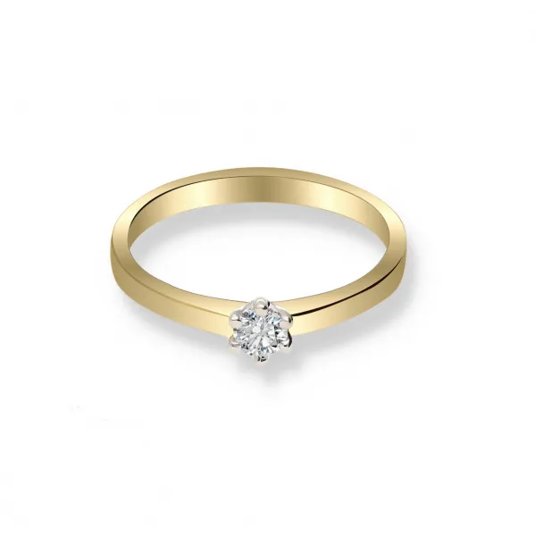 Pierścionek Złoty Z Brylantem 0,15ct RS0362