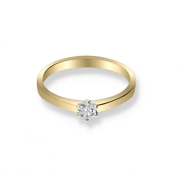 Pierścionek Złoty Z Brylantem 0,15ct RS0362