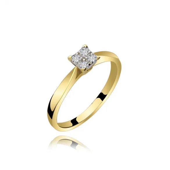 Pierścionek Złoty Z Brylantami 0,12ct RS0396
