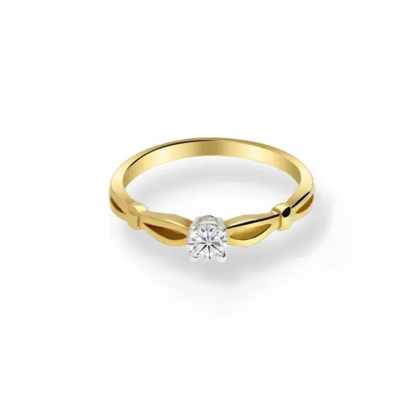 Pierścionek Złoty Z Brylantami 0,16ct RS0421