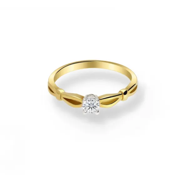Pierścionek Złoty Z Brylantami 0,16ct RS0421