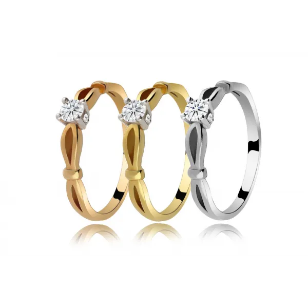 Pierścionek Złoty Z Brylantami 0,16ct RS0421