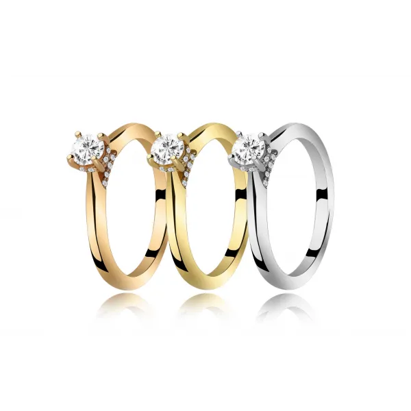 Pierścionek Złoty Z Brylantami 0,38ct RS0000