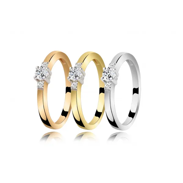 Pierścionek Złoty Z Brylantami 0,18ct RS0396