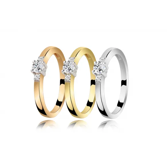 Pierścionek Złoty Z Brylantami 0,18ct RS0396