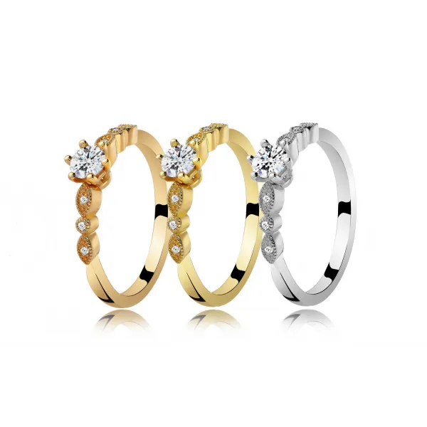 Pierścionek Złoty Z Brylantami 0,34ct RSTB062