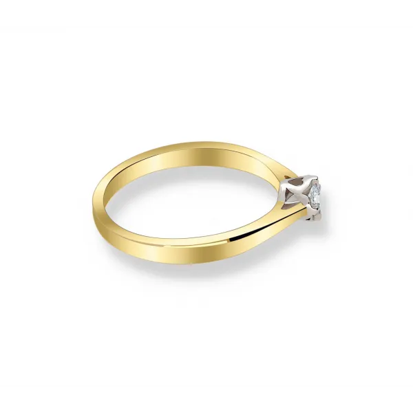 Pierścionek Złoty Z Brylantem 0,10ct RS0269