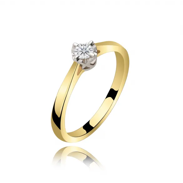Pierścionek Złoty Z Brylantem 0,10ct RS0269