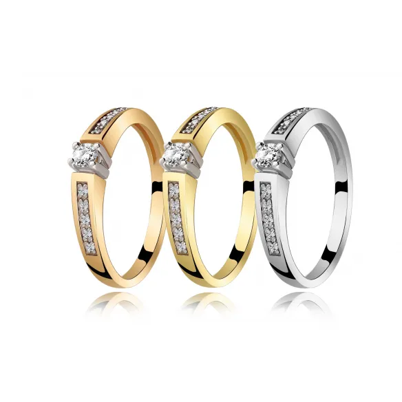 Pierścionek Złoty Z Brylantami 0,15ct RS0026