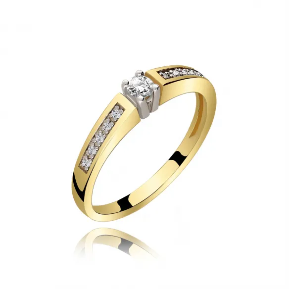 Pierścionek Złoty Z Brylantami 0,15ct RS0026