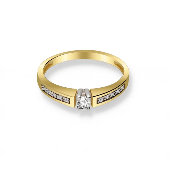 Pierścionek Złoty Z Brylantami 0,15ct RS0026