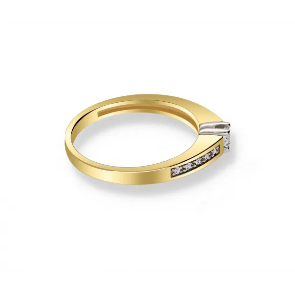 Pierścionek Złoty Z Brylantami 0,15ct RS0026
