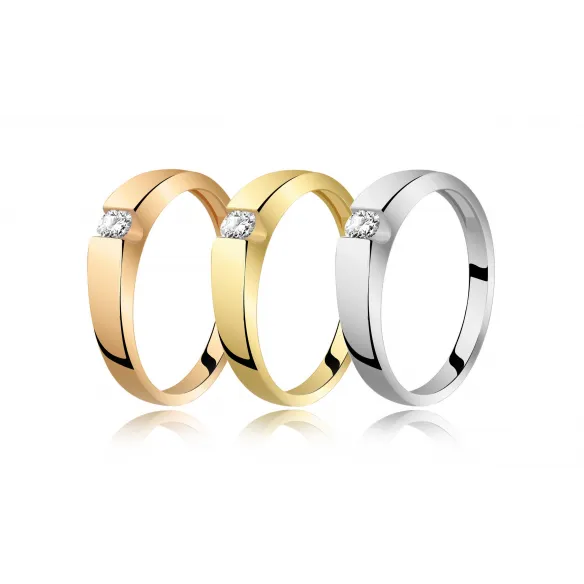 Pierścionek Złoty Z Brylantem 0,10ct RS0146