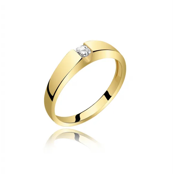 Pierścionek Złoty Z Brylantem 0,10ct RS0146