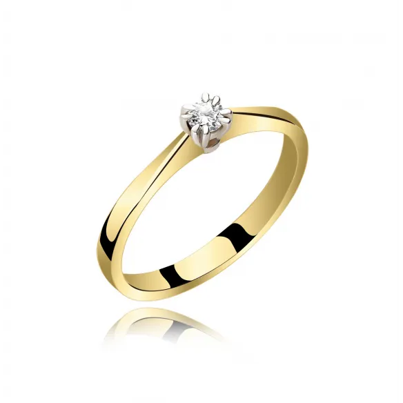 Pierścionek Złoty Z Brylantem 0,10ct RS0408