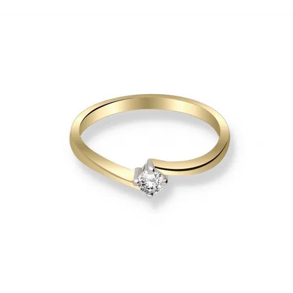 Pierścionek Złoty Z Brylantem 0,10ct RS0252
