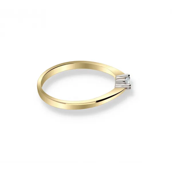 Pierścionek Złoty Z Brylantem 0,10ct RS0252