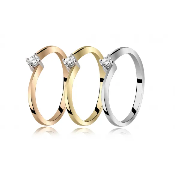 Pierścionek Złoty Z Brylantem 0,10ct RS0252