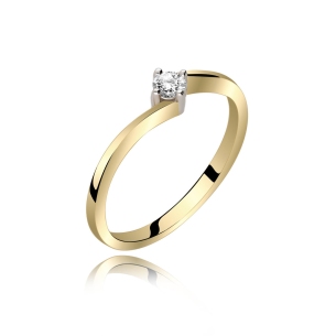 Pierścionek Złoty Z Brylantem 0,10ct RS0252