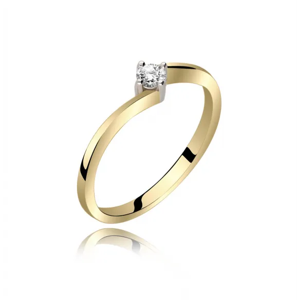 Pierścionek Złoty Z Brylantem 0,10ct RS0252