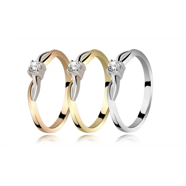 Pierścionek Złoty Z Brylantem 0,10ct RS0254