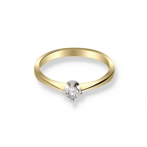 Pierścionek Złoty Z Brylantem 0,10ct RS0365