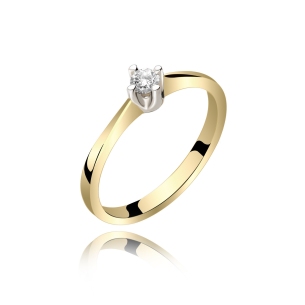 Pierścionek Złoty Z Brylantem 0,10ct RS0365
