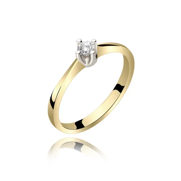 Pierścionek Złoty Z Brylantem 0,10ct RS0365