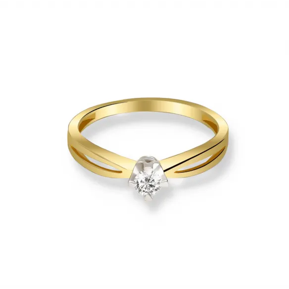 Pierścionek Złoty Z Brylantem 0,15ct RS0038