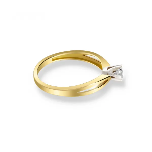 Pierścionek Złoty Z Brylantem 0,15ct RS0038