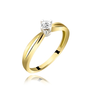 Pierścionek Złoty Z Brylantem 0,15ct RS0038