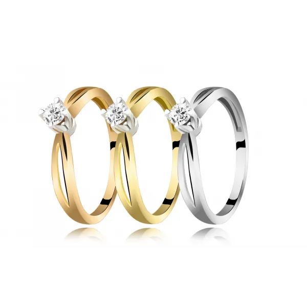 Pierścionek Złoty Z Brylantem 0,15ct RS0038