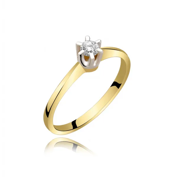 Pierścionek Złoty Z Brylantem 0,15 ct RS0298