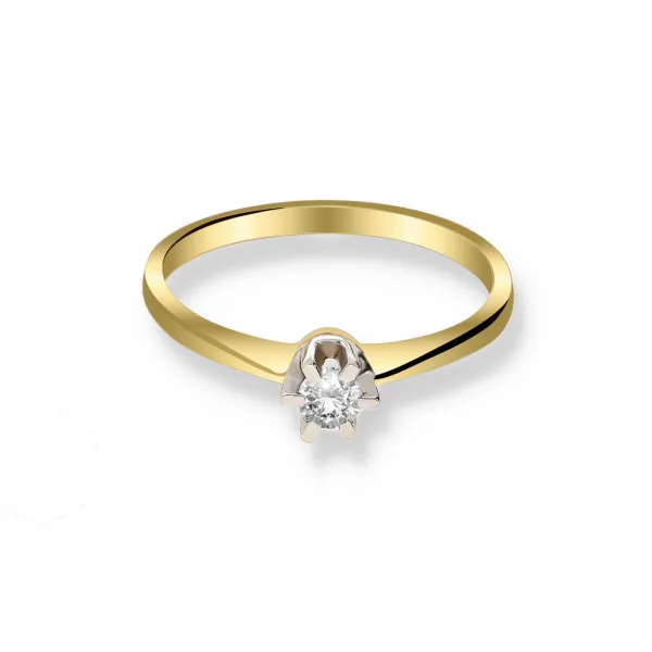 Pierścionek Złoty Z Brylantem 0,15 ct RS0298