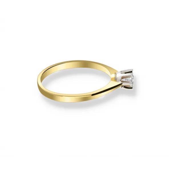 Pierścionek Złoty Z Brylantem 0,15 ct RS0298