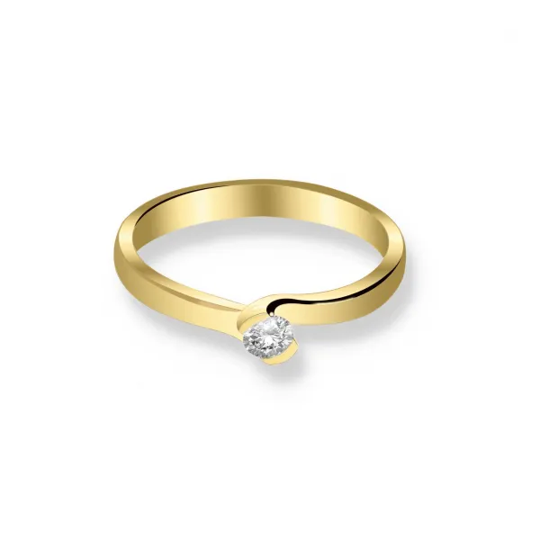 Pierścionek Złoty Z Brylantem 0,15ct RS0367