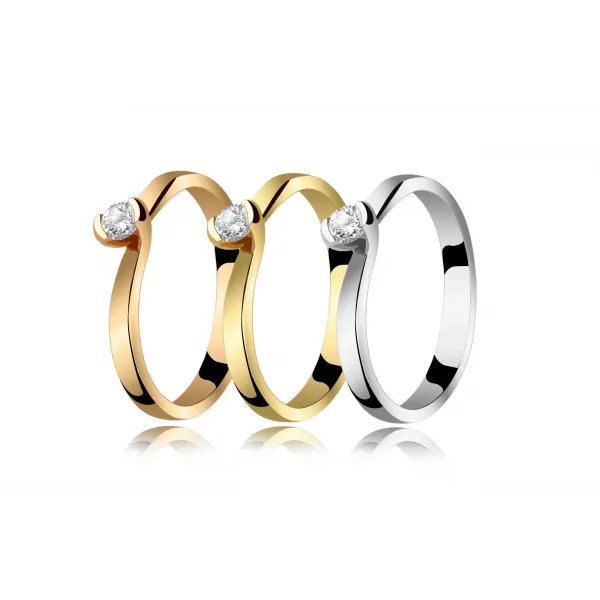 Pierścionek Złoty Z Brylantem 0,15ct RS0367