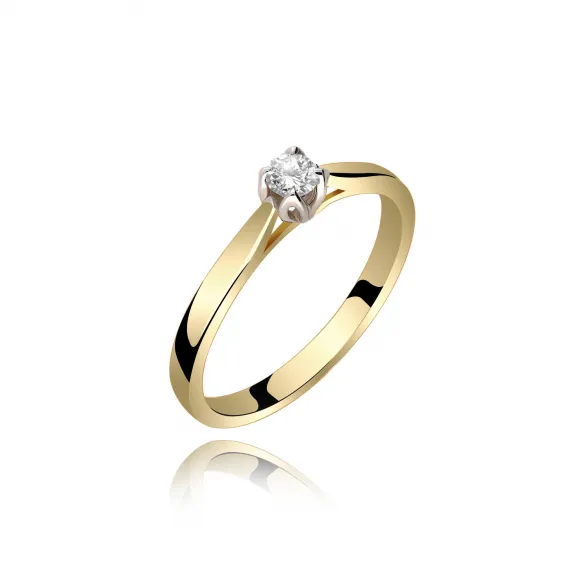 Pierścionek Złoty Z Brylantem 0,15ct RS0427